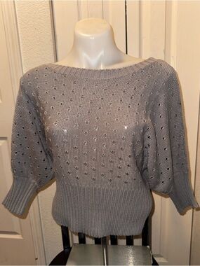 take out Light Gray Openwork Sweater